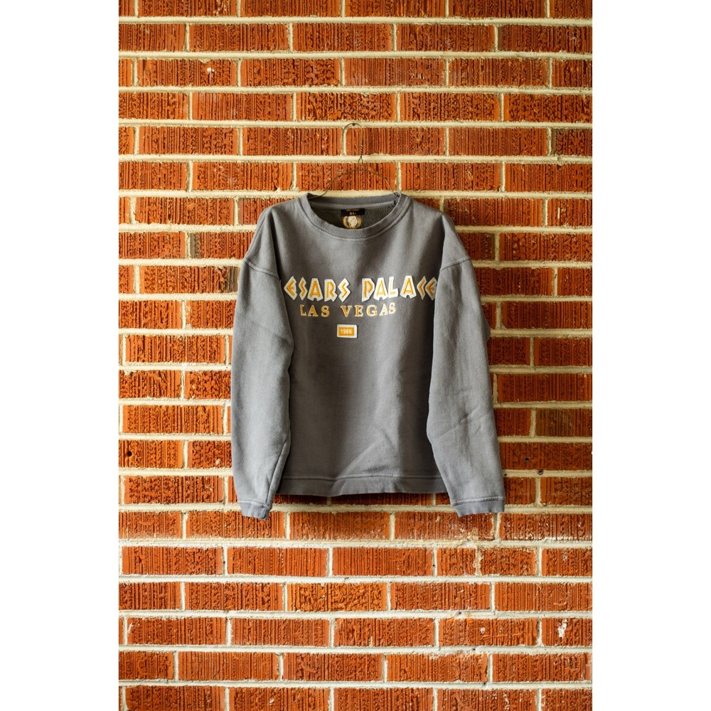 Caesars Palace Las Vegas Sweatshirt Gray Cotton Fleece Crewneck XL 1966 Logo